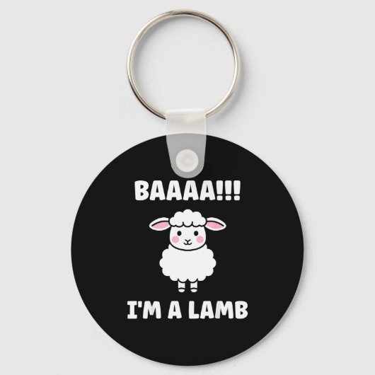 Porte-clés Funny Sheep Quote Baaah I'm A Lamb  (Recto)