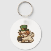 Porte-clés Funny Shih Tzu St.Patrick's Day (Recto)