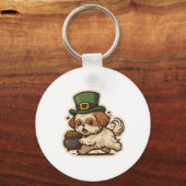 Porte-clés Funny Shih Tzu St.Patrick's Day (Verso)