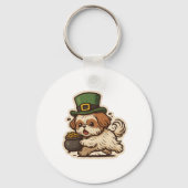 Porte-clés Funny Shih Tzu St.Patrick's Day (Verso)