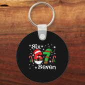 Porte-clés Funny Six Seven 67 Meme 6 7 Elf Santa Christmas Pa (Recto)