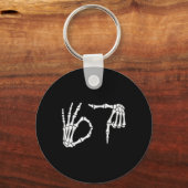 Porte-clés Funny Six Seven 6 7 Meme 67 Skeleton Hand Hallowee (Recto)