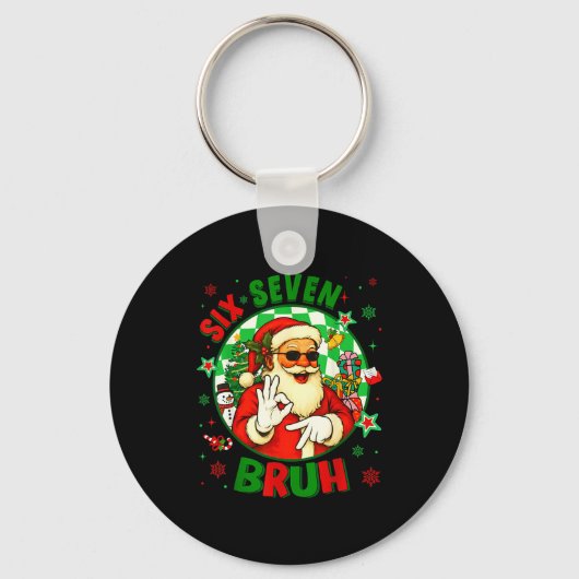 Porte-clés Funny Six Seven Bruh Santa Meme 67 Christmas Boy G (Recto)
