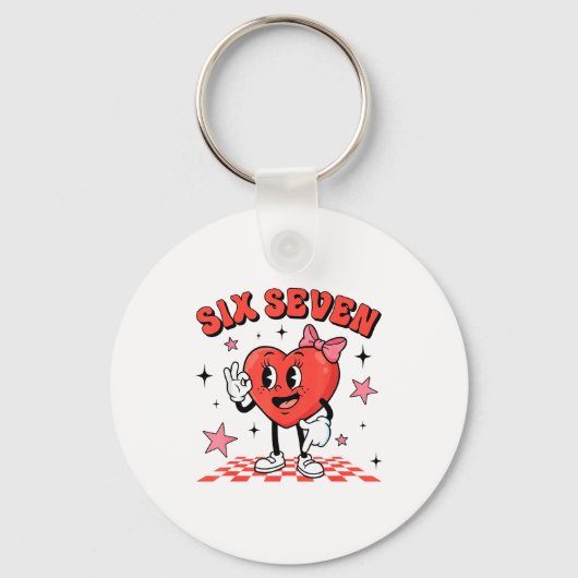 Porte-clés Funny Six Seven Cute Heart 67 Meme Valentine Kids  (Recto)
