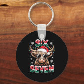 Porte-clés Funny Six Seven Highland Cow Christmas 67 Cool Xma (Recto)