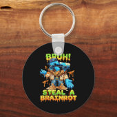Porte-clés Funny Six Seven Meme - Bruh Steal A Brainrot - Fun (Recto)