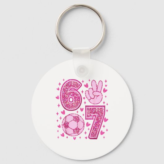 Porte-clés Funny Six Seven Soccer Valentines Day Men Women Ki (Recto)