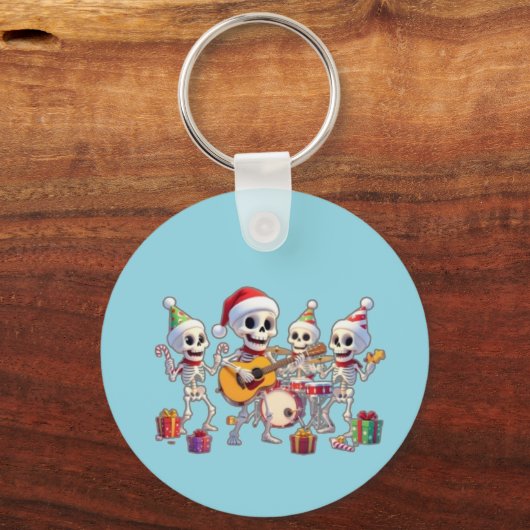 Porte-clés Funny Skeleton Band Christmas & New Year – 3D Cart (Recto)