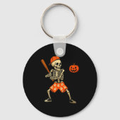 Porte-clés Funny Skeleton Baseball Batting Halloween Costume (Recto)