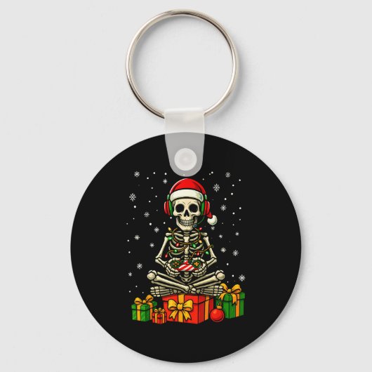 Porte-clés Funny Skeleton Game Controller Xmas Lights Men Wom (Recto)