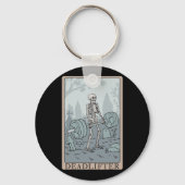 Porte-clés Funny Skeleton Tarot Card Deadlifter Bodybuilding (Recto)