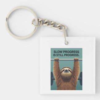 Porte-clés Funny Sloth Gym Motivation Poster - Slow Progress 