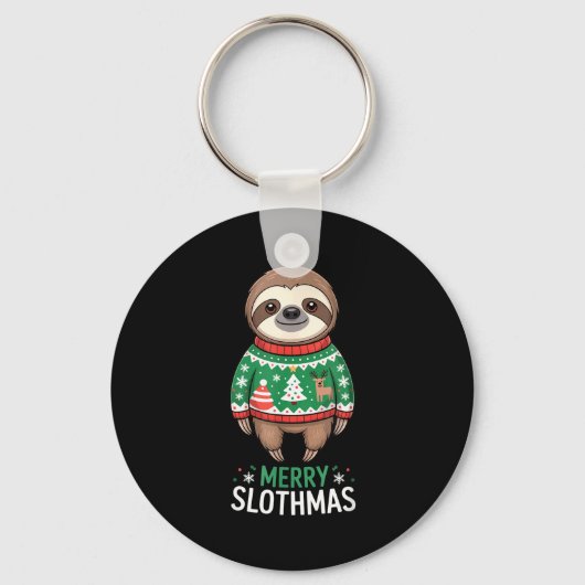 Porte-clés Funny Sloth Lover Christmas Merry Slothmas Ugly Ho (Recto)