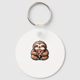 Porte-clés Funny Sloth mangeant Pizza, Kawaii Amoureux des an