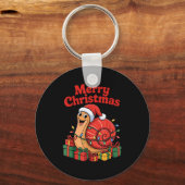 Porte-clés Funny Snail Santa Hat Animals Lovers Ugly Christma (Recto)
