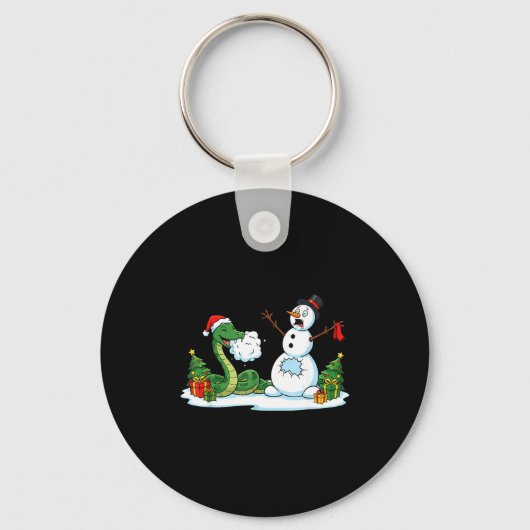 Porte-clés Funny Snake Snowman Christmas Tree Xmas Womens Men (Recto)