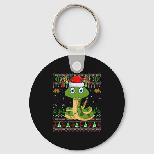 Porte-clés Funny Snake Ugly Christmas Sweaters Holiday Santa (Recto)