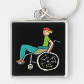 Porte-clés Funny Speedy Wheelchair User (Devant)