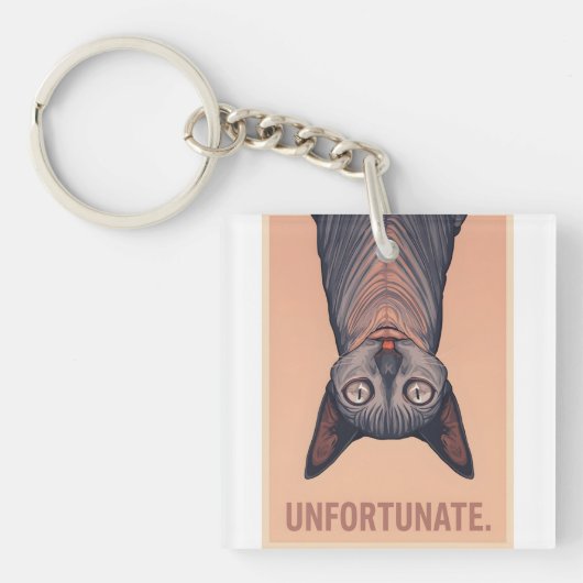 Porte-clés Funny Sphynx Cat Unfortunate Meme Art - Sarcastic (Devant)