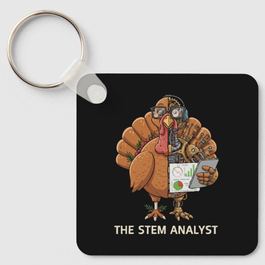 Porte-clés Funny STEM Analyst Robot Turkey Thanksgiving Gift (Recto)