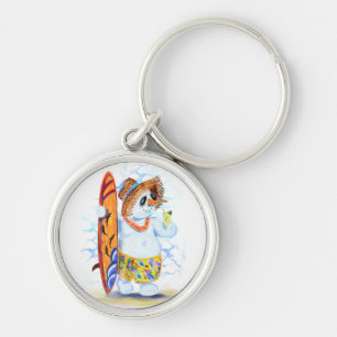 Porte-clés Funny Summer Snowman Surfer