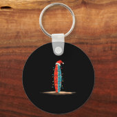 Porte-clés Funny Surf Christmas Lights Lover Surfboard Surfin (Recto)
