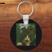 Porte-clés Funny Surprised Chat effrayé Selfie T-rex Dinosaur (Recto)