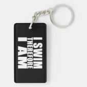 Porte-clés Funny Swimmers cite des blagues Je nage donc je su (Dos)