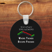 Porte-clés Funny Swing Trader Trading Stock Market (Recto)