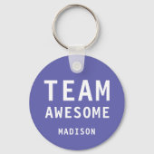 Porte-clés Funny Team Awesome Purple Personalized Name (Verso)
