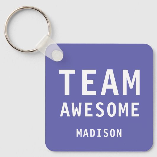 Porte-clés Funny Team Awesome Purple Personalized Name (Recto)