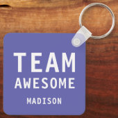 Porte-clés Funny Team Awesome Purple Personalized Name (Verso)