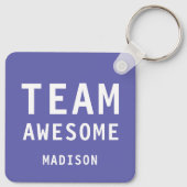 Porte-clés Funny Team Awesome Purple Personalized Name (Dos)