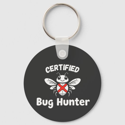 Porte-clés Funny Tech Porte - clé - "Certifié Bug Hunter" (Recto)