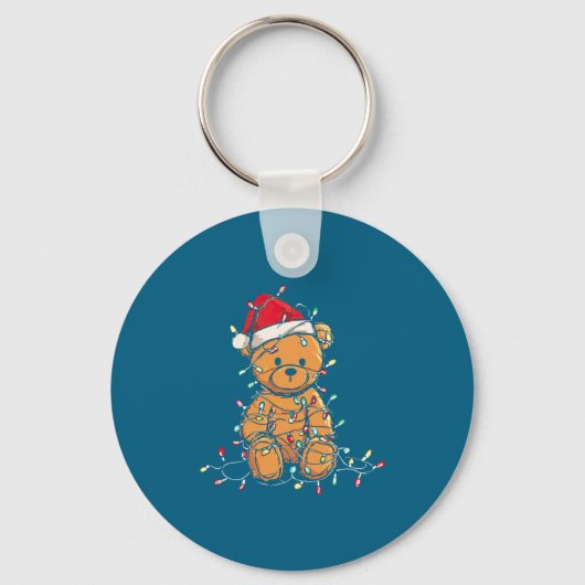 Porte-clés Funny Teddy Bear Christmas Graphics Lights Lover L (Recto)