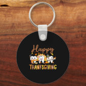 Porte-clés Funny Teeth Thanksgiving Dentist Turkey Dental Squ (Recto)