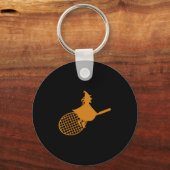 Porte-clés Funny Tennis d'Halloween - Sorcière sur Tennis (Recto)