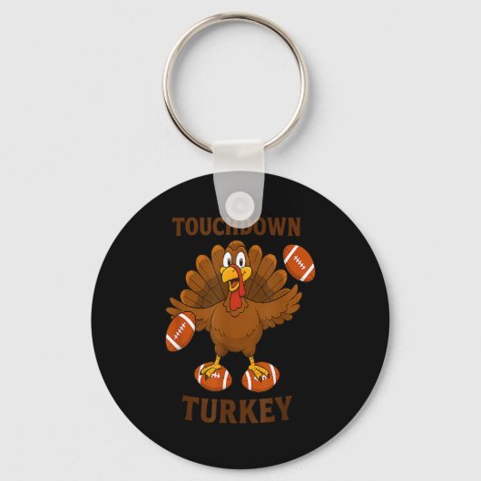 Porte-clés Funny Thanksgiving Football Touchdown Turkey  (Recto)