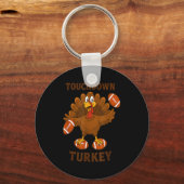 Porte-clés Funny Thanksgiving Football Touchdown Turkey  (Recto)