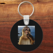 Porte-clés Funny Thinking Monkey Meme Curious Ape Brainrot Gi (Recto)