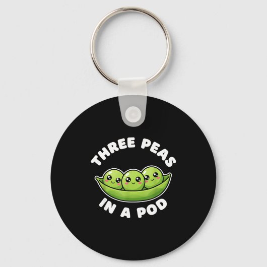 Porte-clés Funny Three Peas In A D Cute Kawaii (Recto)