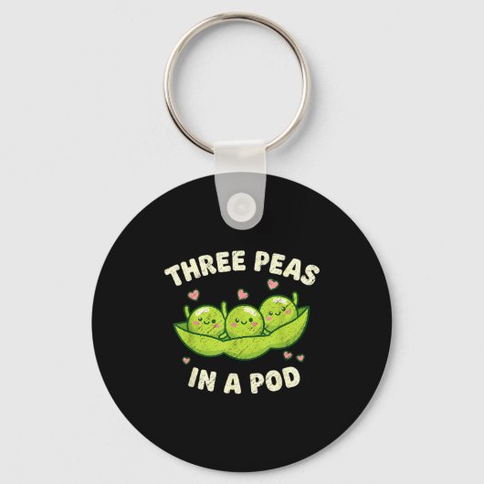 Porte-clés Funny Three Peas In A D Cute Kawaii (Recto)