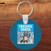 Porte-clés Funny Trashed Panda Raccoon Gets Drunk (Recto)