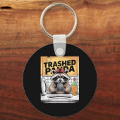 Porte-clés Funny Trashed Panda Raccoon Gets Drunk  (Recto)