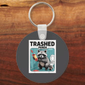 Porte-clés Funny Trashed Panda Raccoon Gets Drunk (Recto)