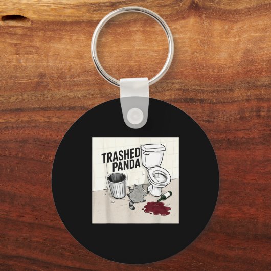 Porte-clés Funny Trashed Panda Racoon Gets Drunk  (Recto)