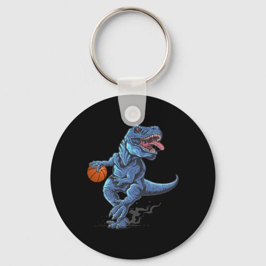 Porte-clés Funny Trex Dinosaur Playing Sketll Player Lover  (Recto)