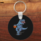 Porte-clés Funny Trex Dinosaur Playing Sketll Player Lover  (Recto)