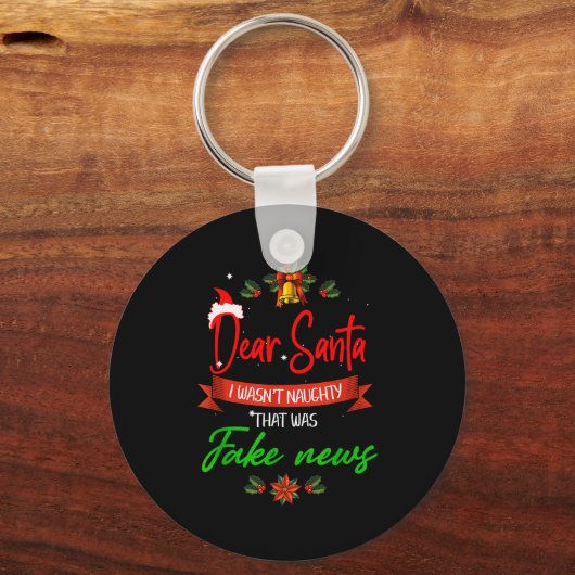 Porte-clés Funny Trump Christmas Pajamas Fake News (Recto)