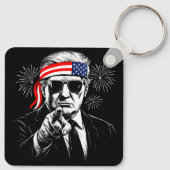Porte-clés Funny Trump Golfe Des USA Amérique 2025 4 juillet (Dos)